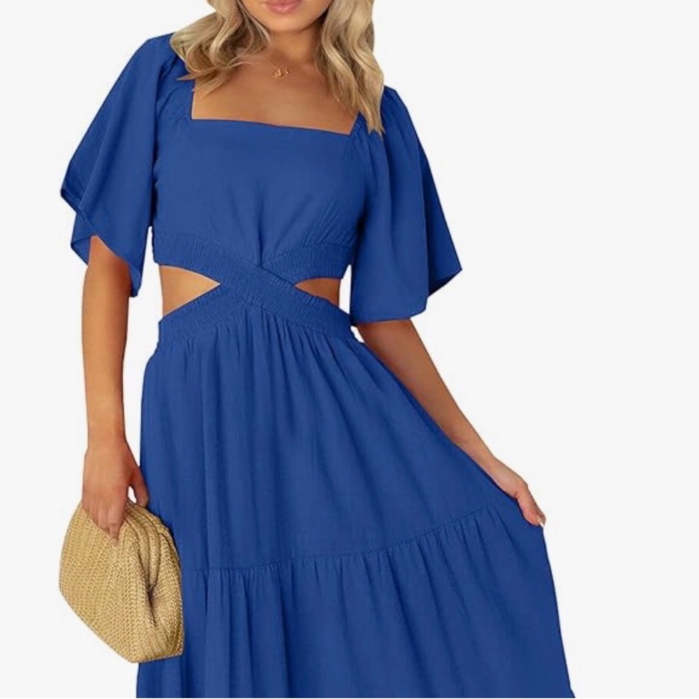 Chic Blue Cutout Mini Dress